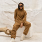 Camel Suede Cargo Pants