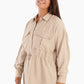 Linen Shirt with Waist Drawstring