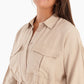 Linen Shirt with Waist Drawstring