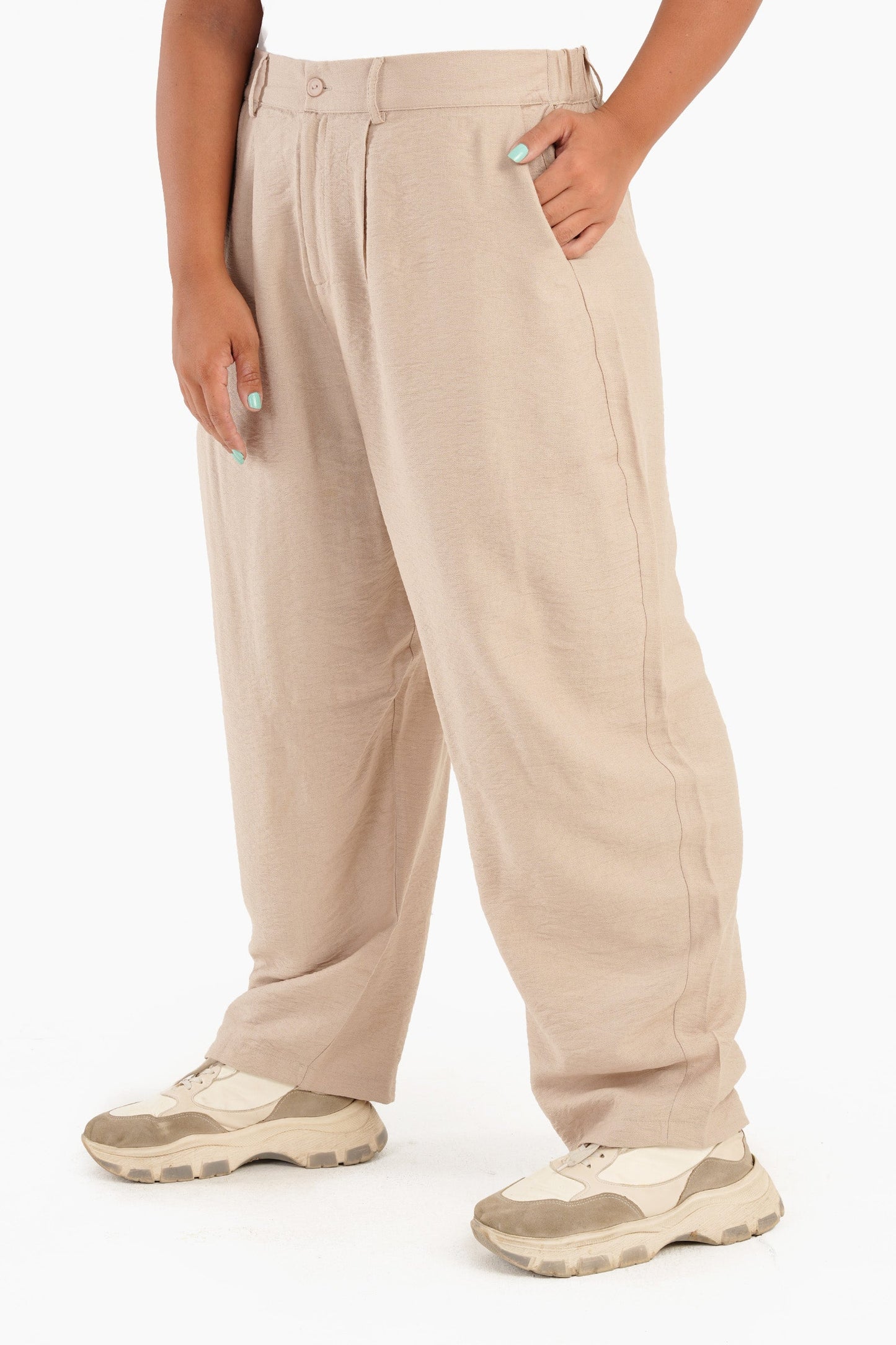 Linen Carrot Leg Pants