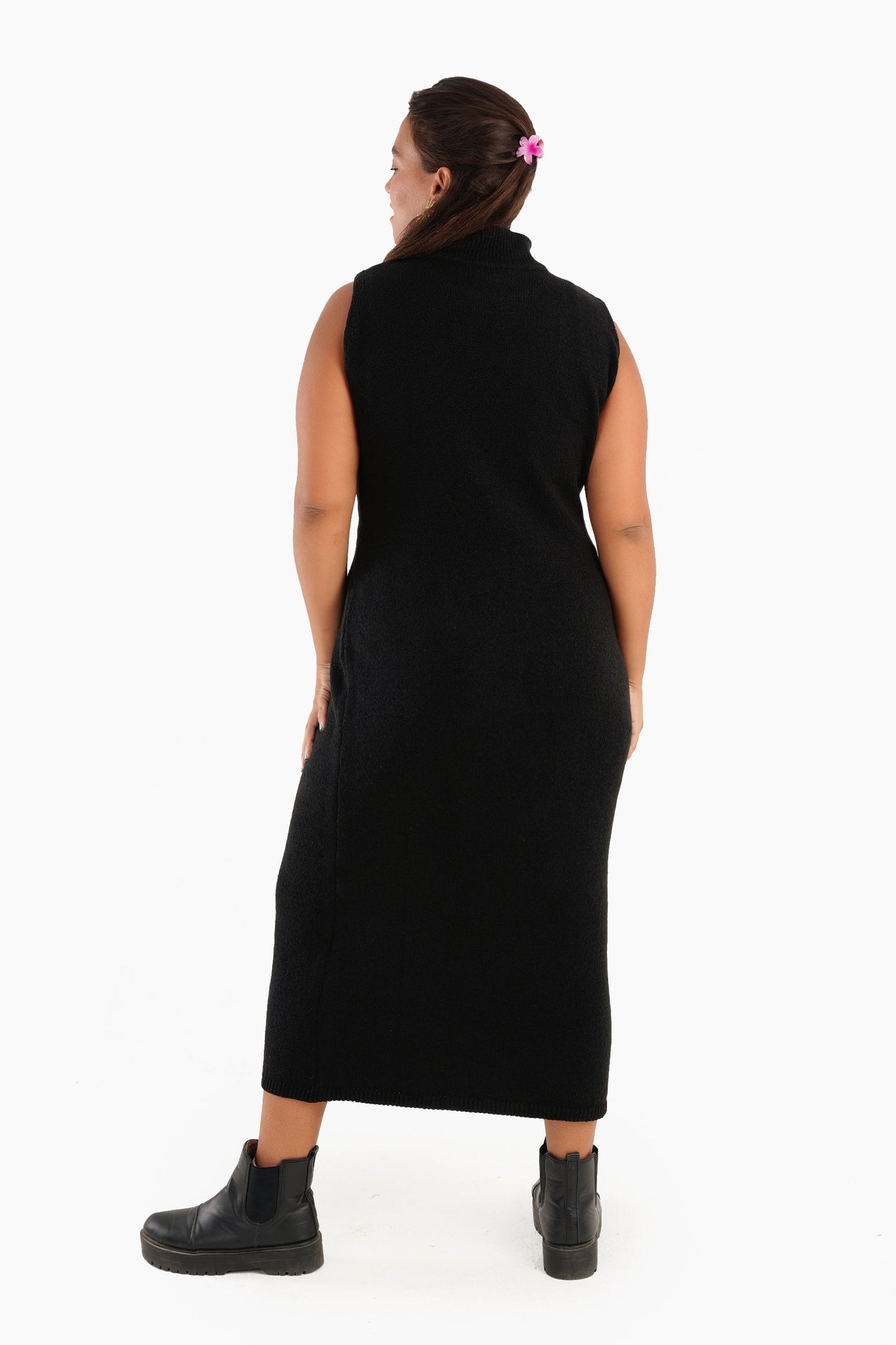 Wool Sleeveless Slim Fit Dress