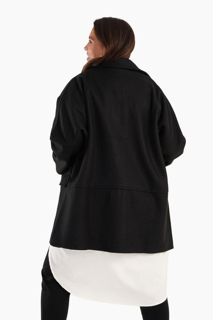 Wool Blend Collared Coat