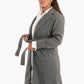 Heather Dark Gray Coat with Tie-Belt