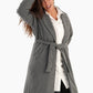 Heather Dark Gray Coat with Tie-Belt