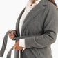 Heather Dark Gray Coat with Tie-Belt