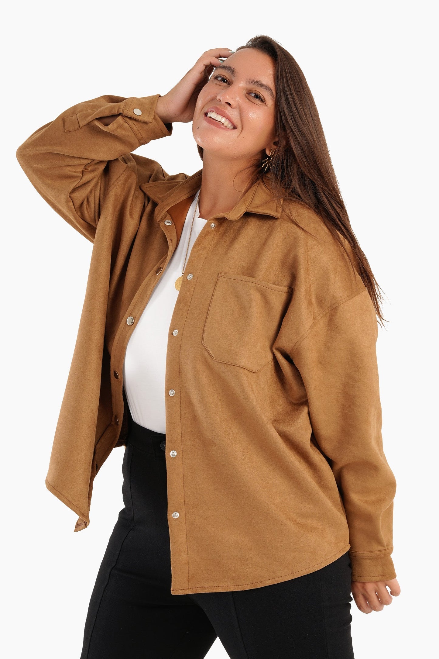 Camel Snap Closure Lounge Shirt