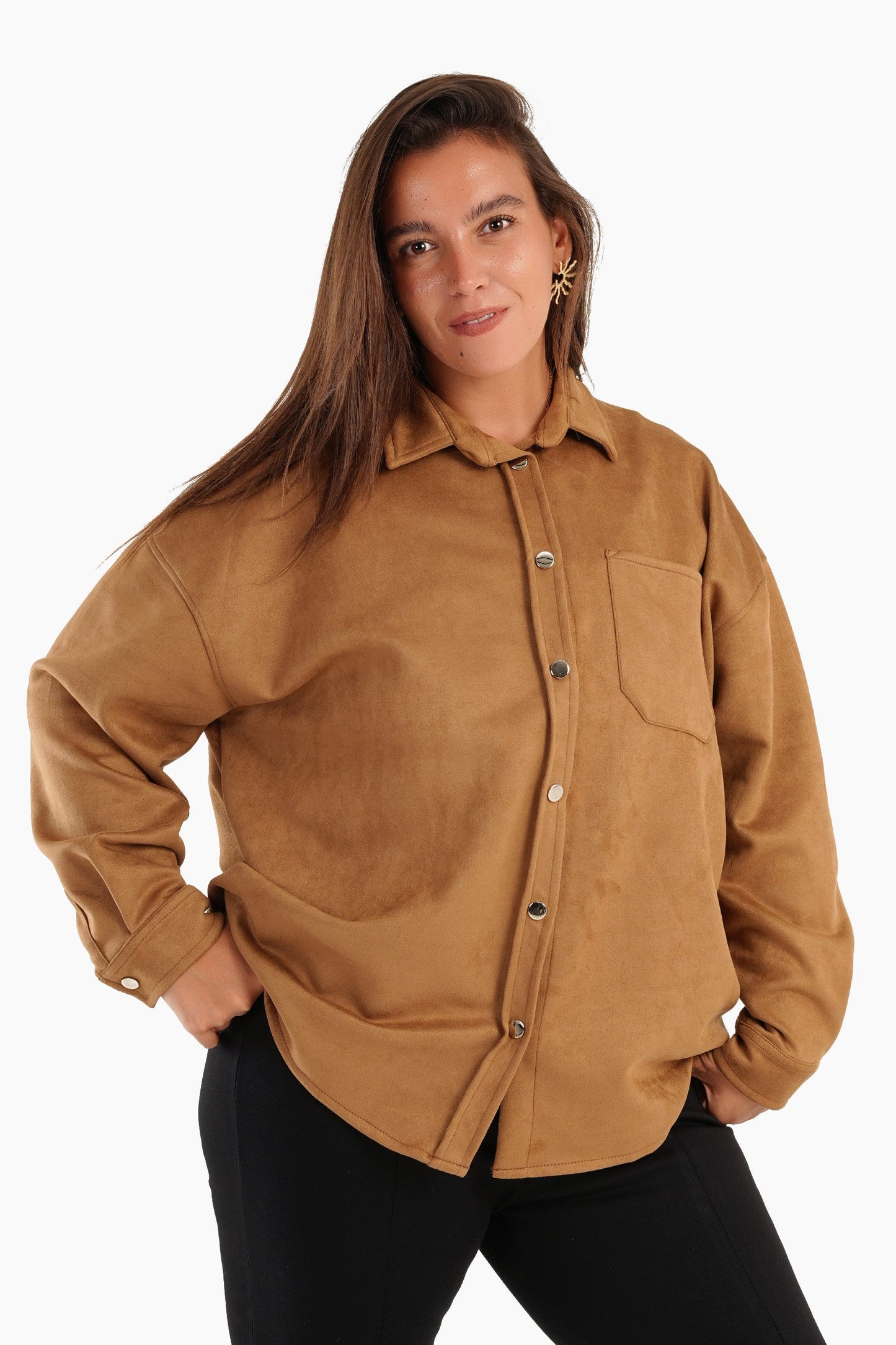 Camel Snap Closure Lounge Shirt