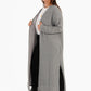 Ribbed Long Open Front Cardigan