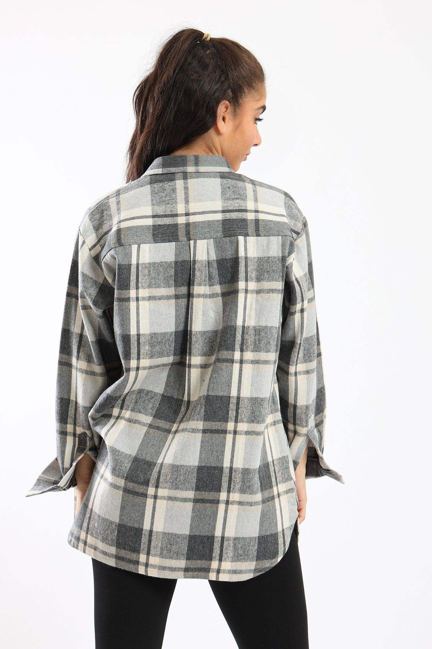 Carina Collared Neck Checkered Shirt