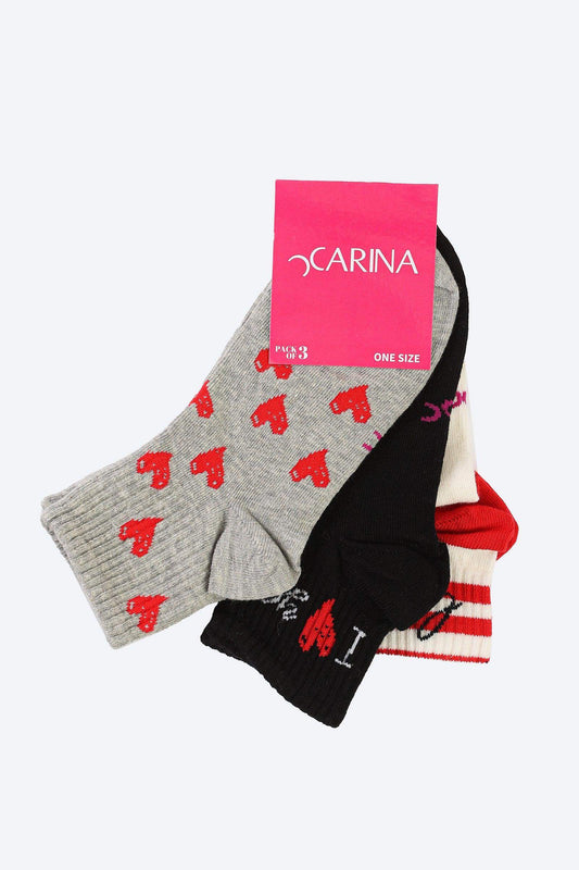 Carina Colored Ankle Socks - 3 Pairs