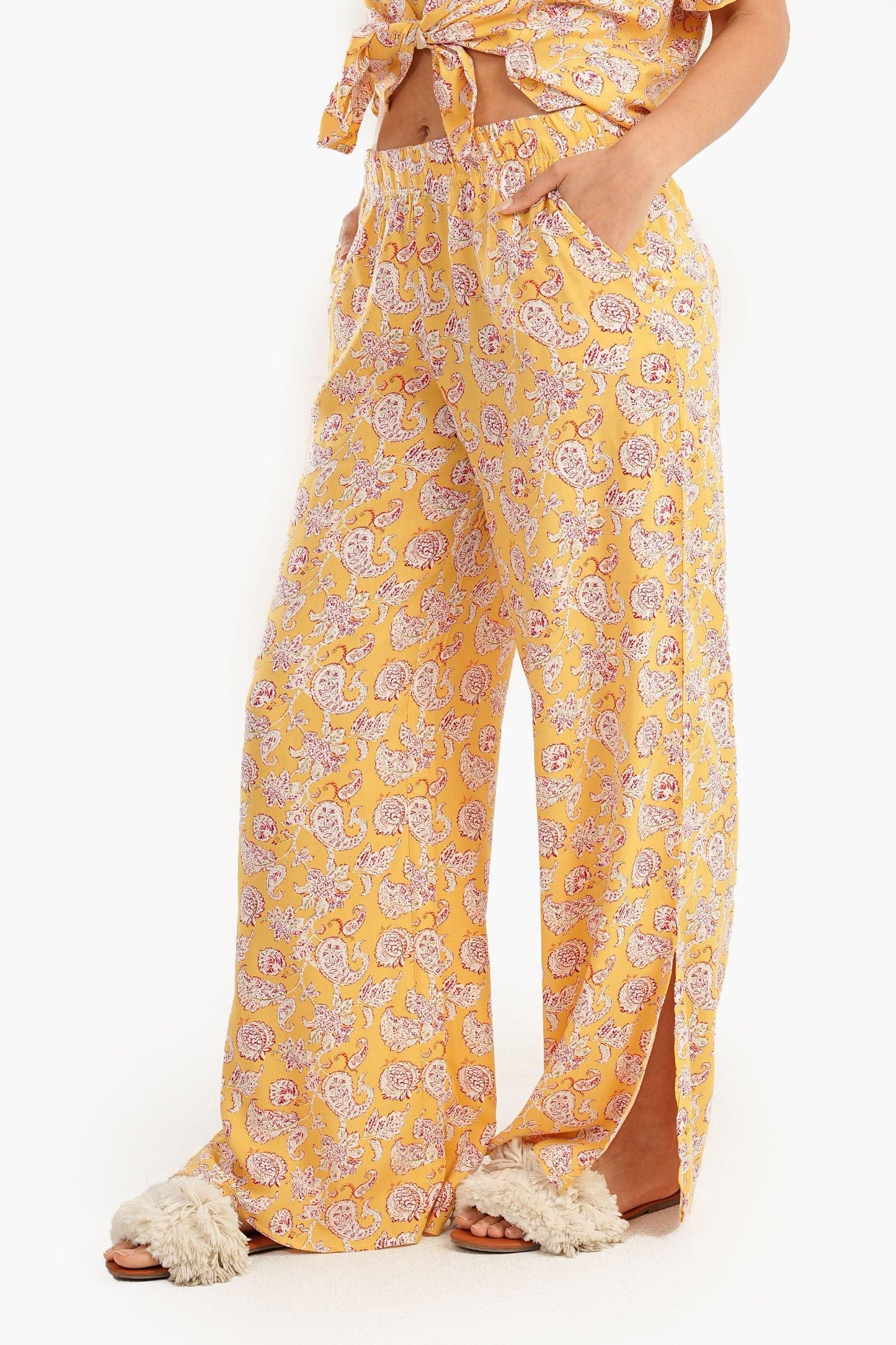 Colored Wide Leg Pyjama Pants