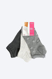 Carina 3 Pairs of Cotton Ankle Socks