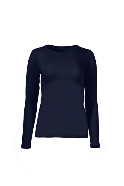 بلوزة قطنية برقبة دائرية