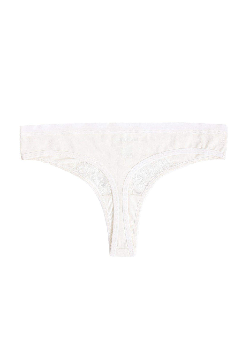 Carina Cotton Thong Panty with Lace