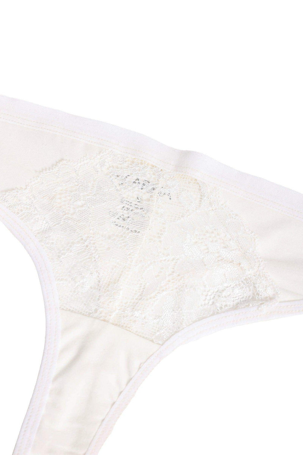 Carina Cotton Thong Panty with Lace