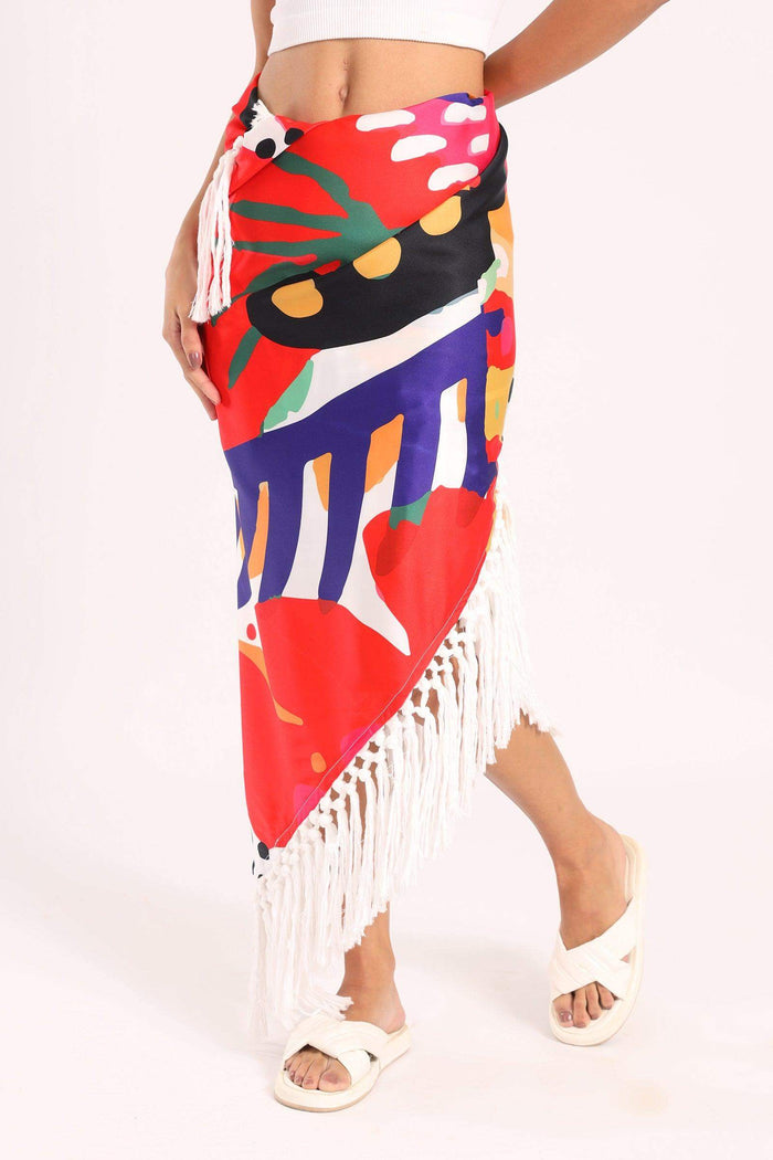 Carina Cover-Up Skirt with Fringes