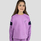 Violet Cross Crop Back Sweatshirt for Girls