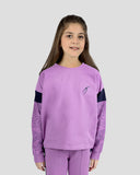 Violet Cross Crop Back Sweatshirt for Teen Girls