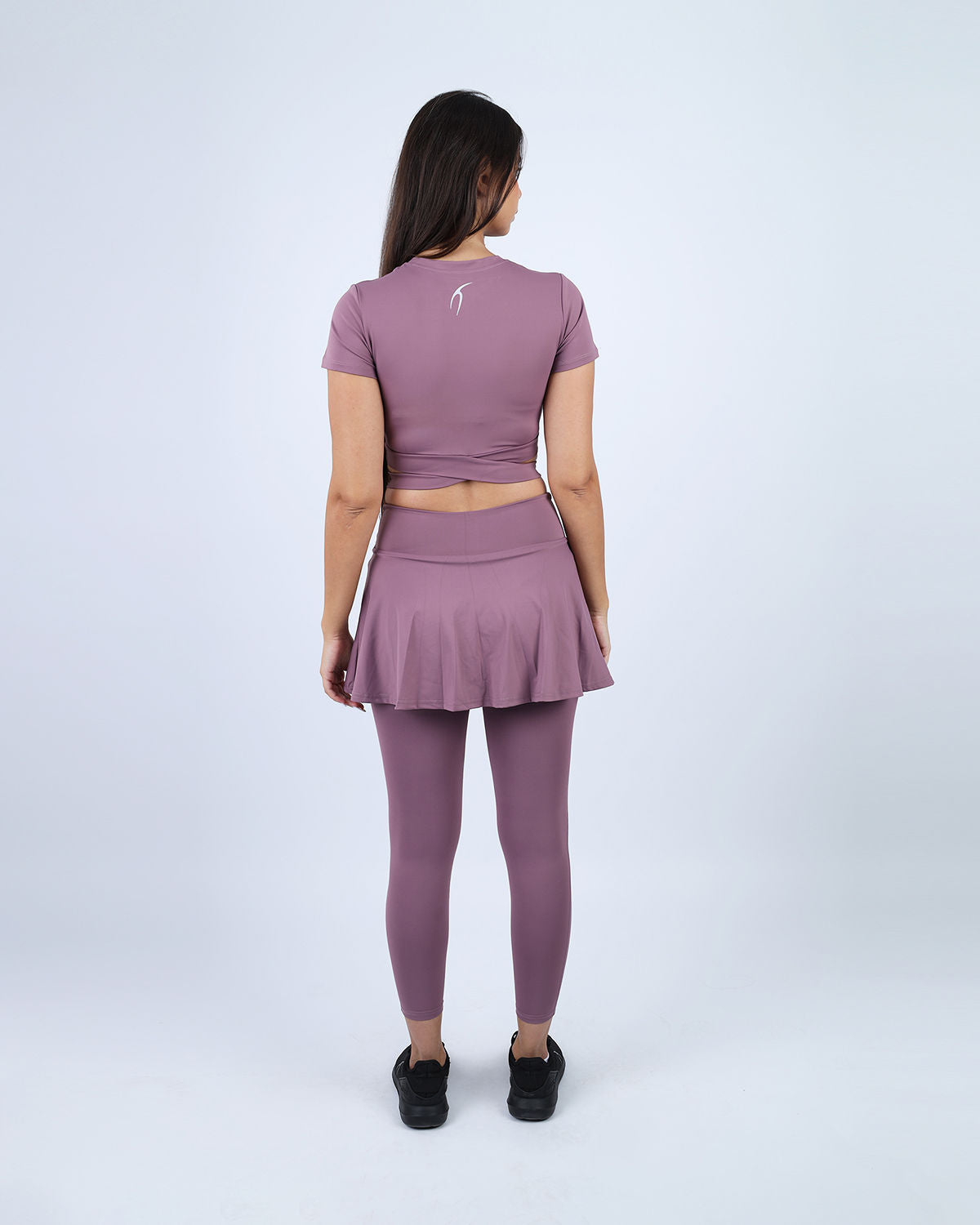 Purple Twisted Short Sleeves Crop T-shirt