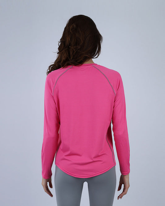 Fuchsia Slim Long Sleeve Sports Top