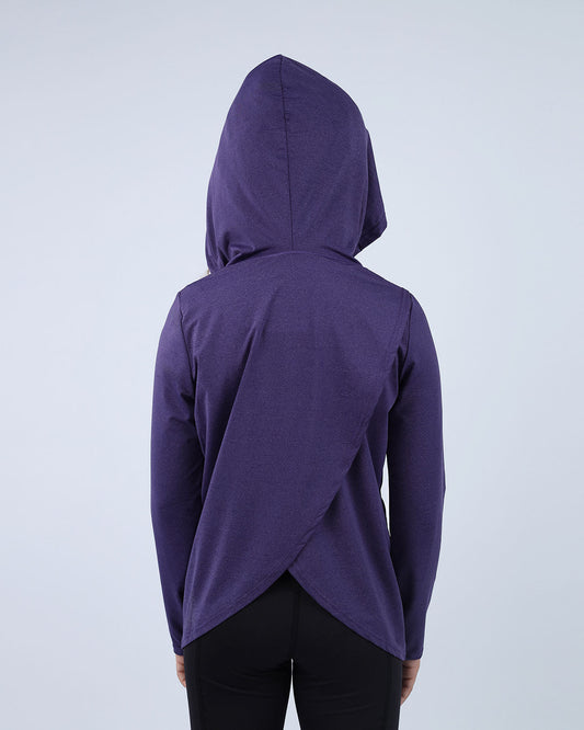 Purple Vivid Long-Sleeve Hoodie for Teen Girls