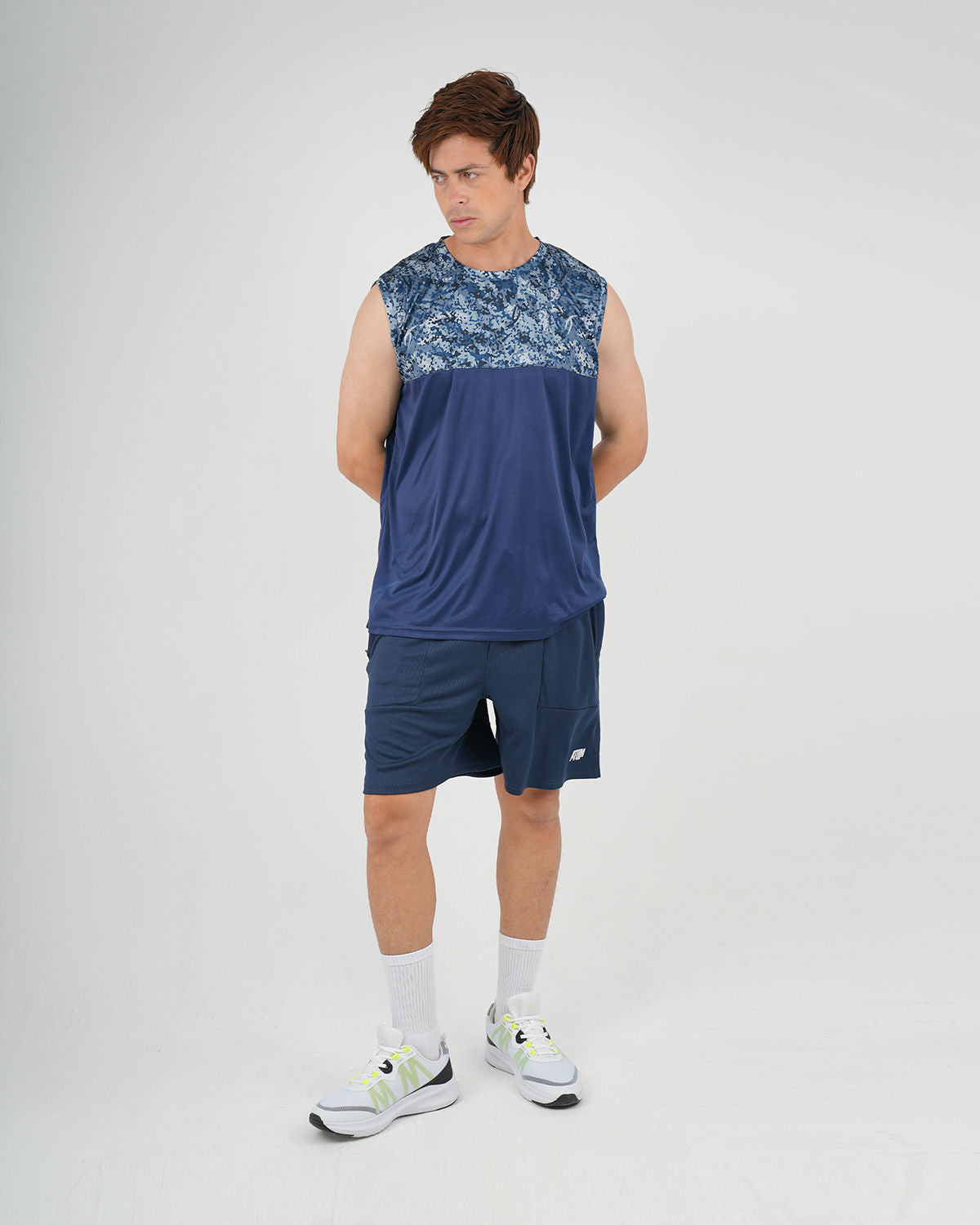 ATUM| Hi-Dri Cut-Off Men's Tank - Navy