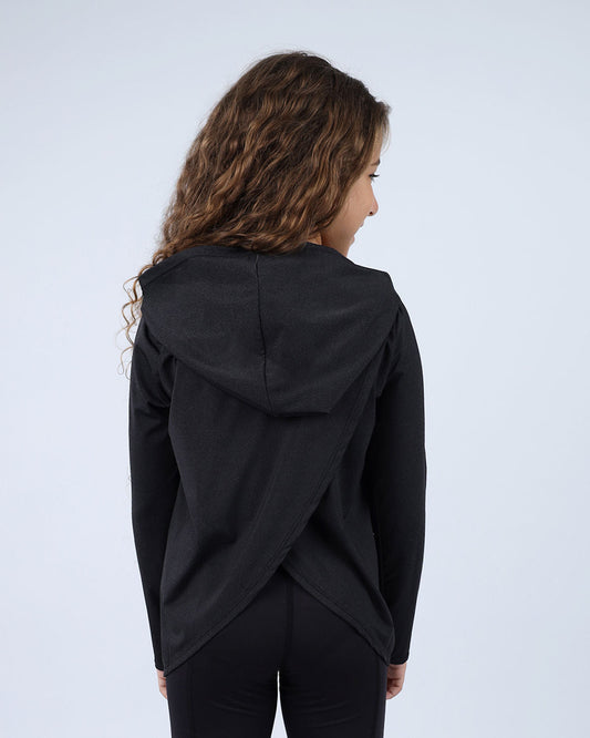 Black Vivid Long-Sleeve Hoodie for Girls