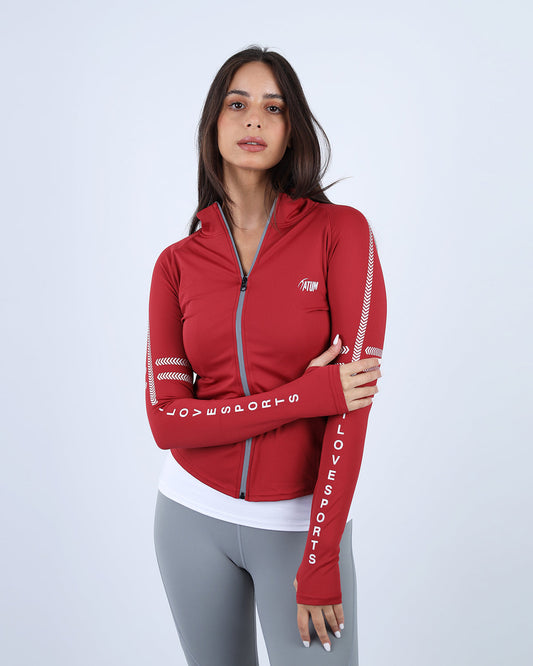 Red Athleisure Inspire Zip Jacket