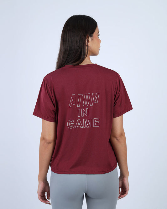 Burgundy Hyper Short Sleeves Training Top