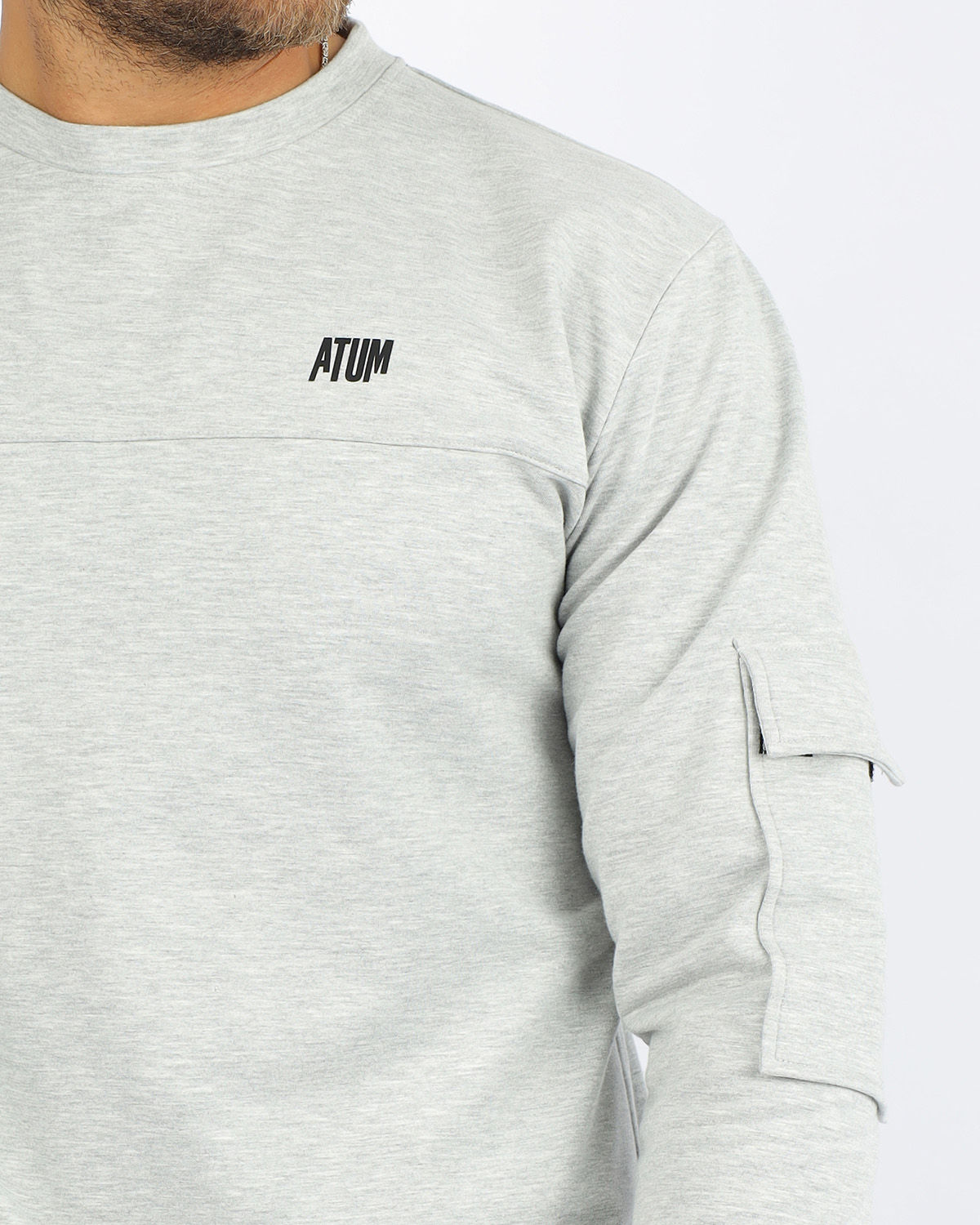 Gray T-shirt with a Sleeve Pocket