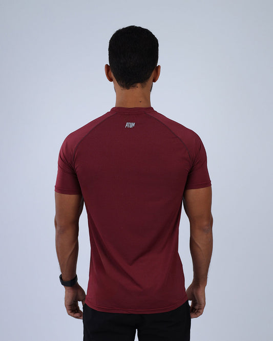 Burgundy Dri-Fit Short-Sleeve Fitness Top