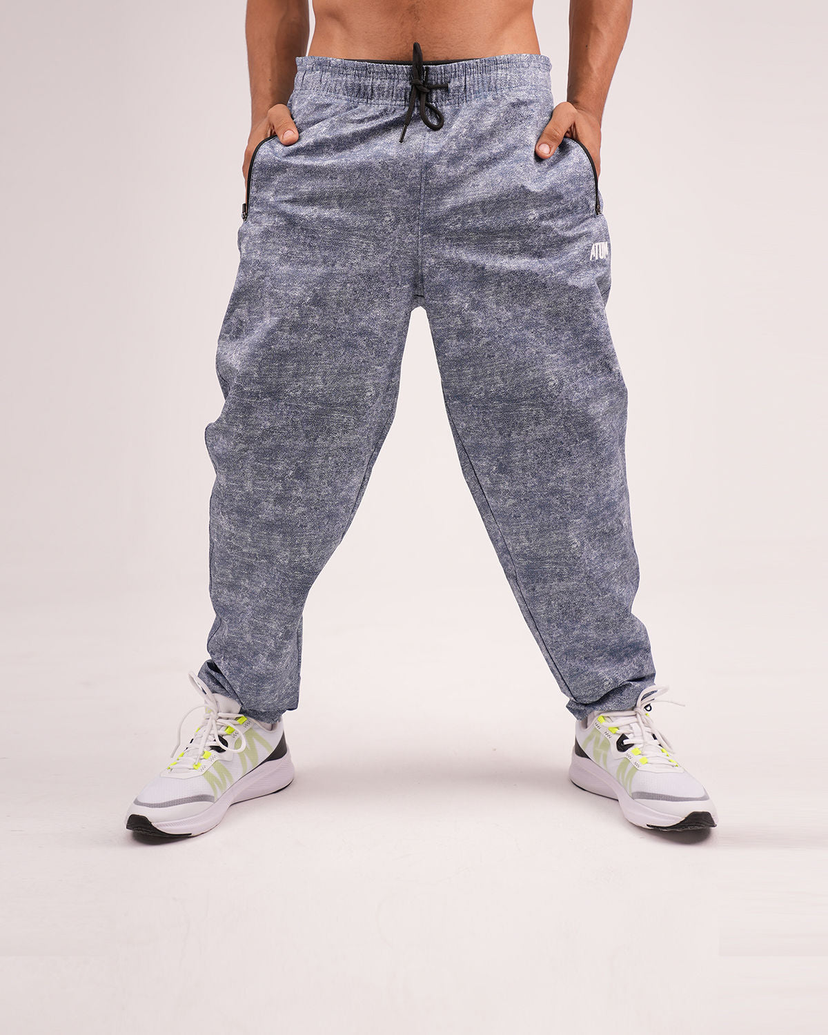 ATUM| Printed Cinchable Hems Men's Pants - Navy