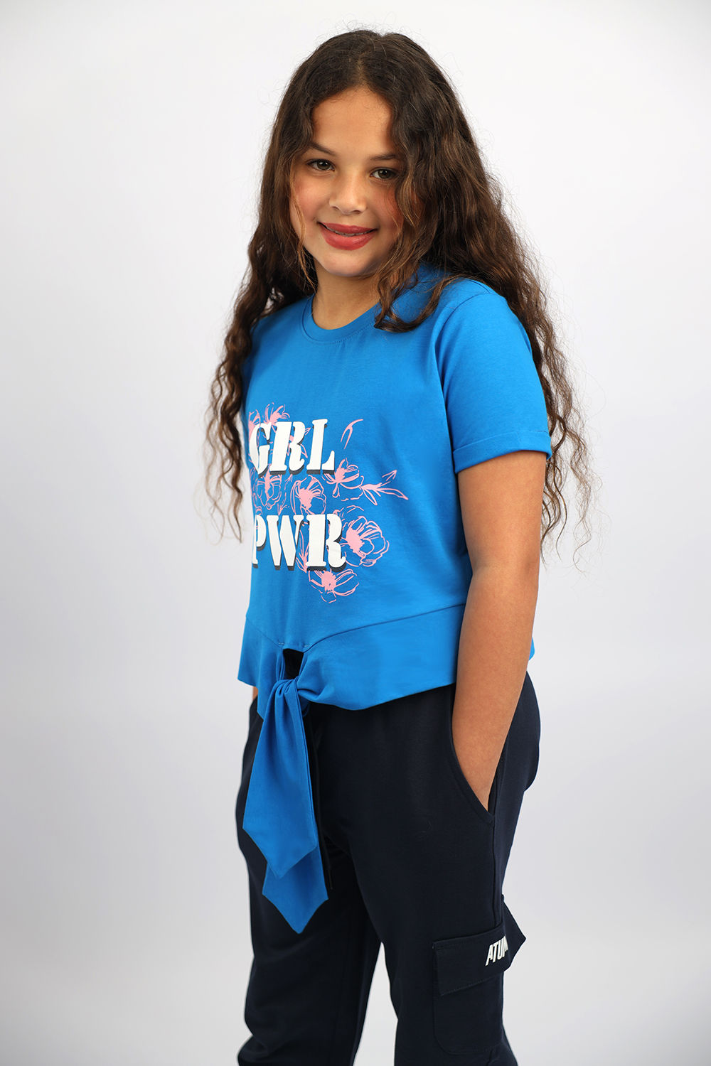 Atum Girl'S Power Tie T-Shirt