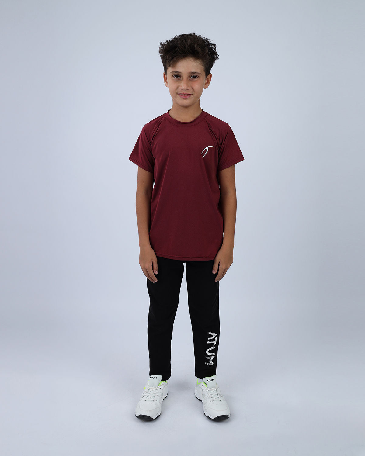 Burgundy Power-On Sports T-Shirt for Boys