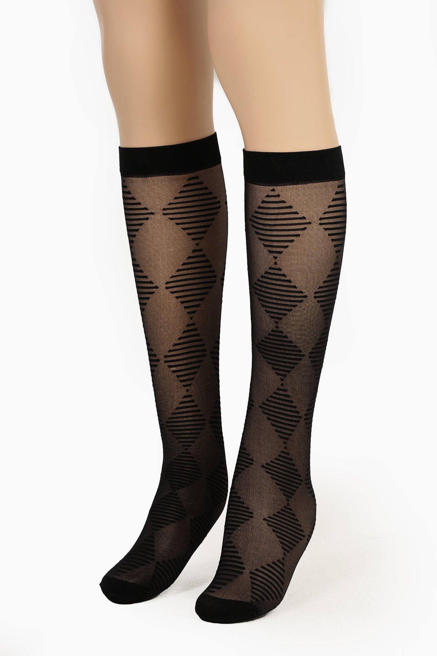 Diamonds Pattern Knee High Socks