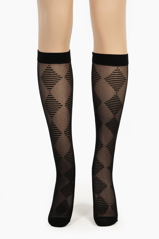 Diamonds Pattern Knee High Socks