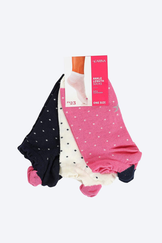 Carina Dotted Colored Socks - 3 Pairs