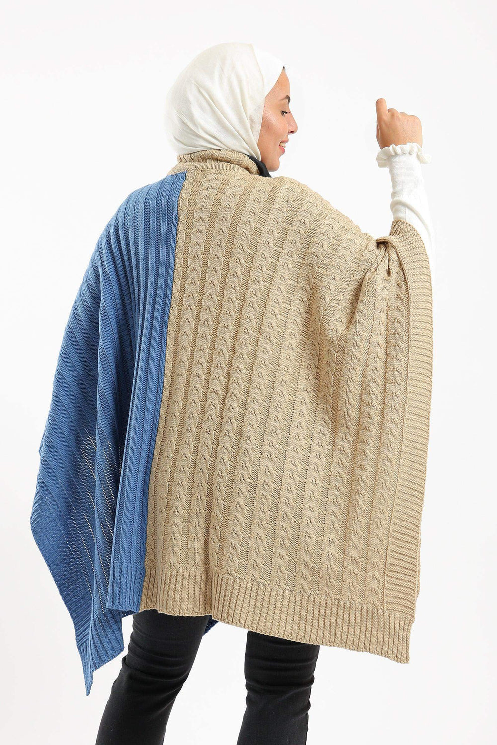 Carina Dual Tone Knitted Poncho