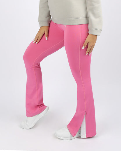 بنطال يوغا وردي بفتحة جانبية