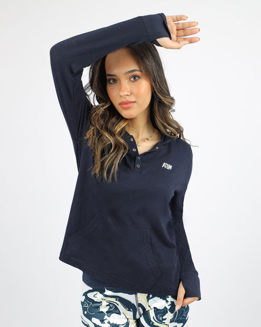 تي شيرت أساسي بغطاء رأس وجيب الكنغر