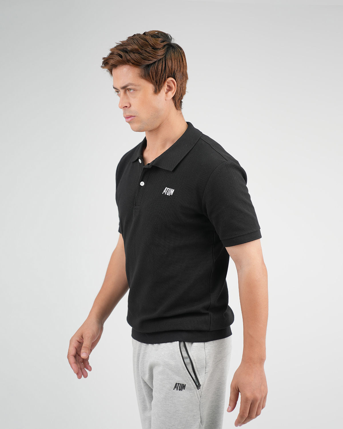 ATUM| Regular Fit Men's Polo T-Shirt - Black