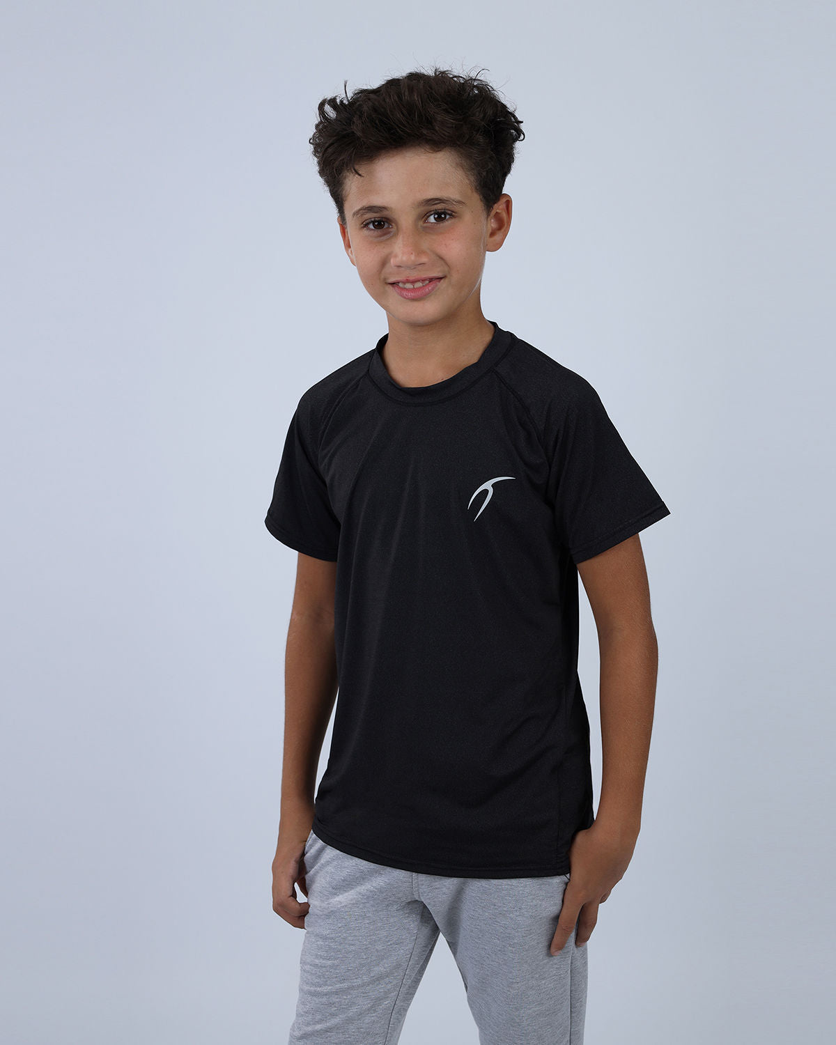 Black Power-On Sports T-Shirt for Teen Boys