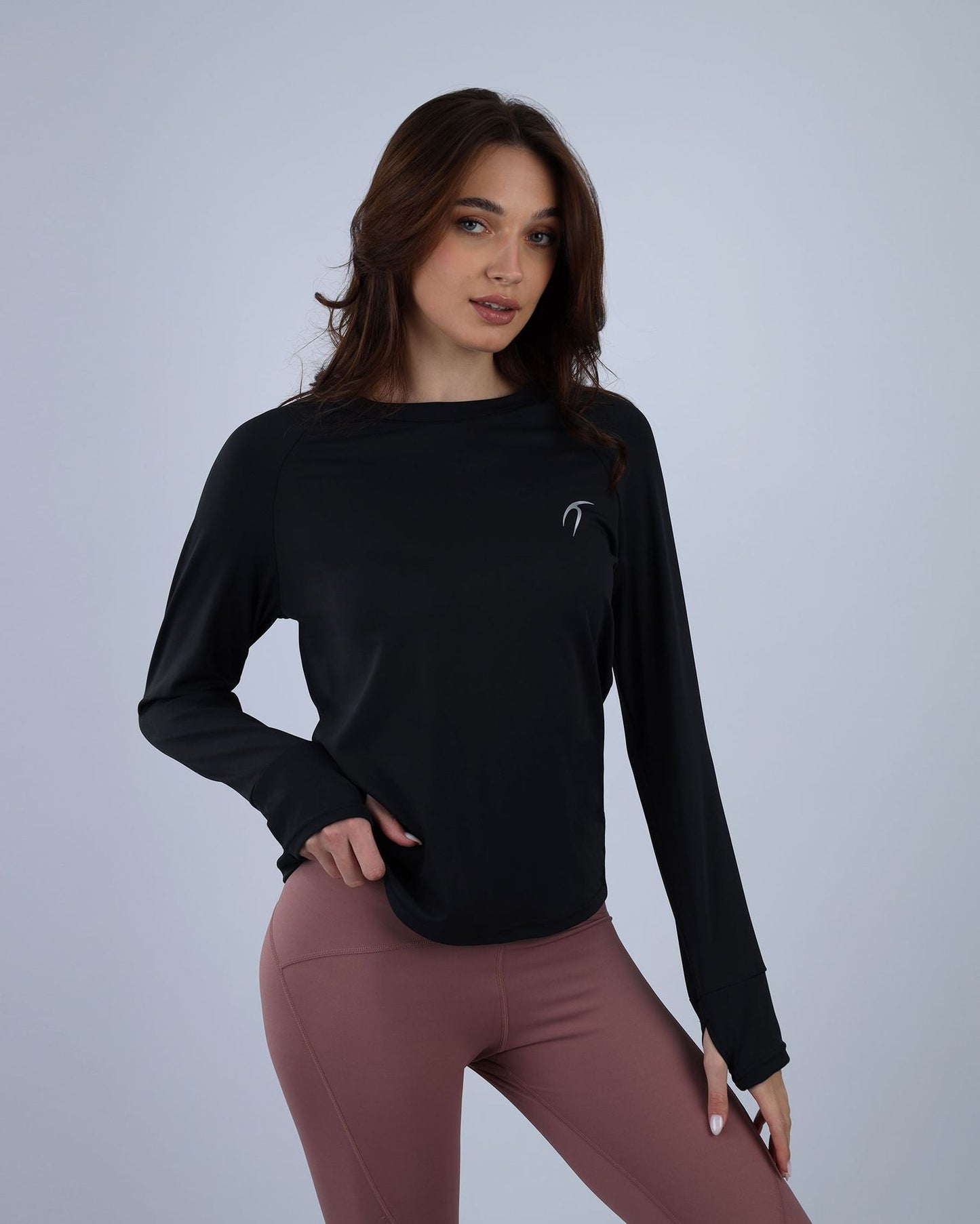 Black Thumbhole Active Top