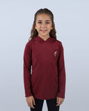 Burgundy Vivid Long-Sleeve Hoodie for Teen Girls