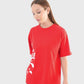 ATUM| Oversized Splash Women's T-Shirt - Red with White print 