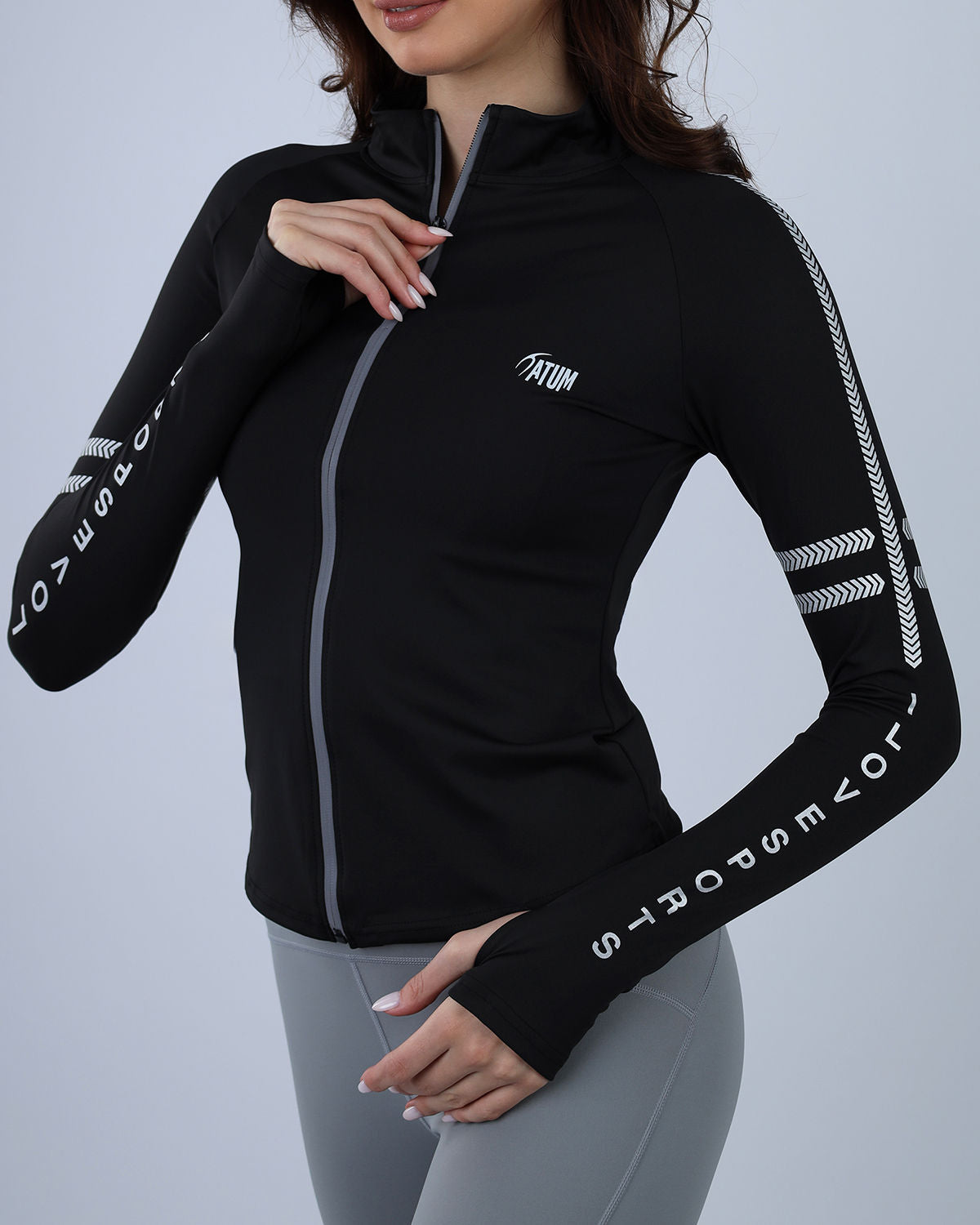 Black Athleisure Inspire Zip Jacket