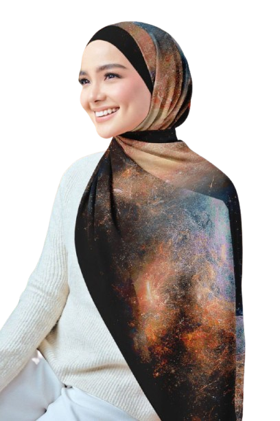 Galaxy Printed Chiffon Crepe Scarf