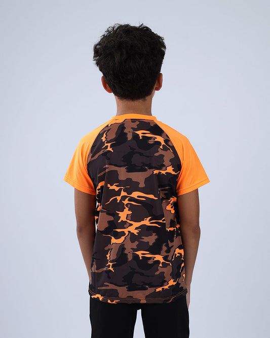 Orange Army Training Sports T-Shirt for Boys