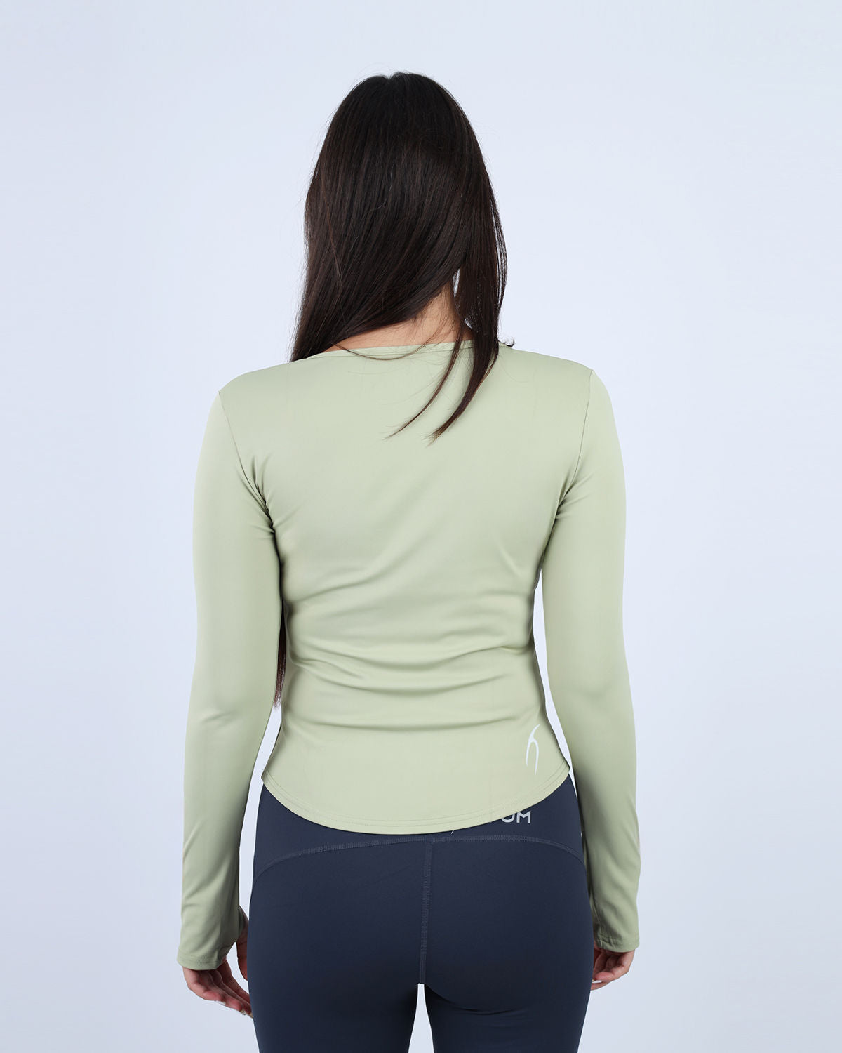 Light Green Blush Elegance Long-Sleeve Active Top