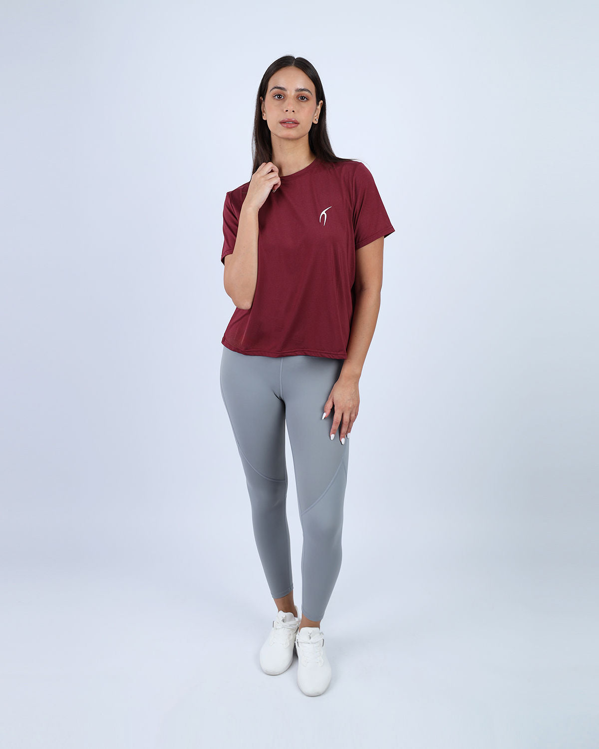 Burgundy Hyper Short Sleeves Training Top